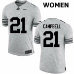 Women's Ohio State Buckeyes #21 Parris Campbell Gray Nike NCAA College Football Jersey Black Friday FPG8644TA